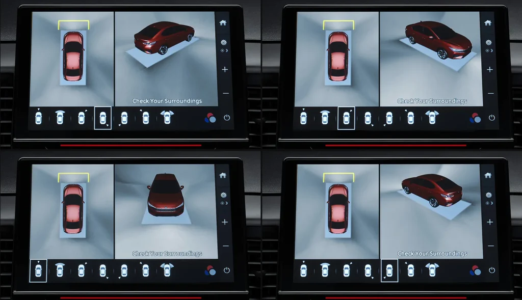 Honda City 2026 กล้องรอบทิศทาง Mvcs | ยางรถยนต์ ราคาอัปเดต 2026 ครบทุกยี่ห้อ รวมยาง Ev | Autotirechecking หน้าจอระบบกล้องมองภาพรอบทิศทาง MVCS ของ Honda City e:HEV