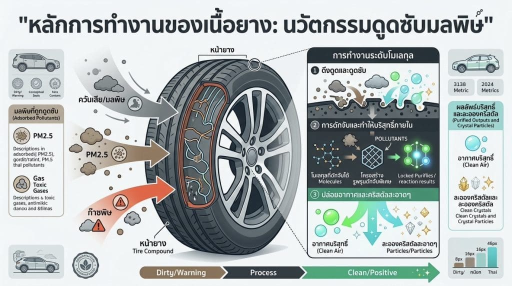 Img3976 | ยางรถยนต์ ราคาอัปเดต 2026 ครบทุกยี่ห้อ รวมยาง Ev | Autotirechecking อินโฟกราฟิกอธิบายมลพิษจากการสึกหรอยางรถยนต์ ฝุ่น PM2.5 และสารพิษที่ปล่อยออกมา