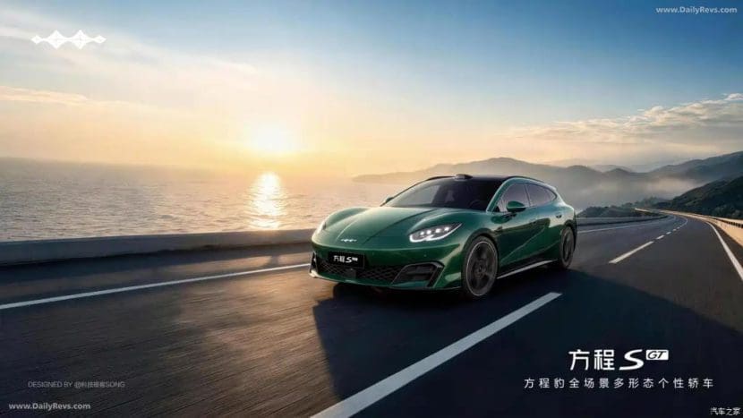 Img4437 | ยางรถยนต์ ราคาอัปเดต 2026 ครบทุกยี่ห้อ รวมยาง Ev | Autotirechecking Green high-performance car driving on a coastal highway at sunset, with the ocean and mountains in the background.