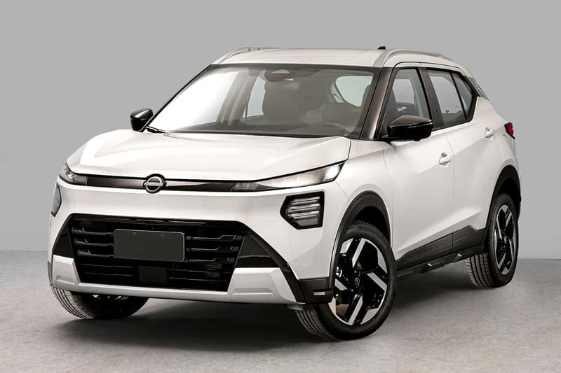 Kick2026 | ยางรถยนต์ ราคาอัปเดต 2026 ครบทุกยี่ห้อ รวมยาง Ev | Autotirechecking Three-quarter front view of a white crossover SUV with black trim, a wide black grille, and silver roof rails, shown indoors.