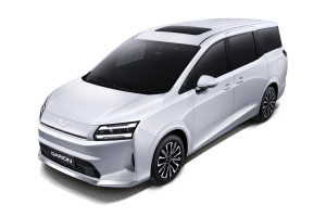 Wuling Starlight Darion EV สีขาว Frosty White มุมด้านหน้าและด้านข้างพร้อมหลังคาซันรูฟ