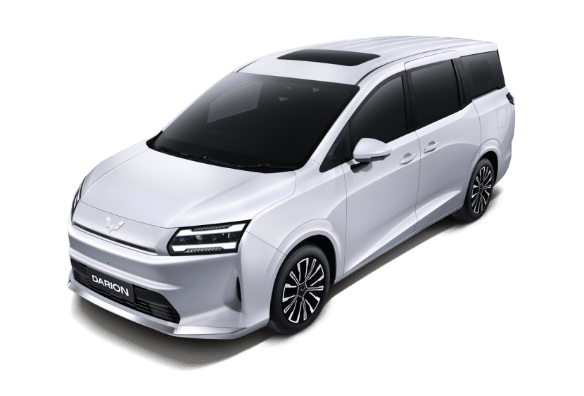 Wuling Darion Ev 2026 สีขาว Frosty White ราคาและตารางผ่อน | ยางรถยนต์ ราคาอัปเดต 2026 ครบทุกยี่ห้อ รวมยาง Ev | Autotirechecking Wuling Starlight Darion EV สีขาว Frosty White มุมด้านหน้าและด้านข้างพร้อมหลังคาซันรูฟ