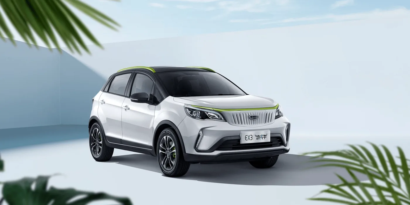 Geelygeometryex3exterior2021 | ยางรถยนต์ ราคาอัปเดต 2026 ครบทุกยี่ห้อ รวมยาง Ev | Autotirechecking Geely EX3 หรือ Geometry EX3 รุ่นจีนปี 2021 มุมด้านหน้า